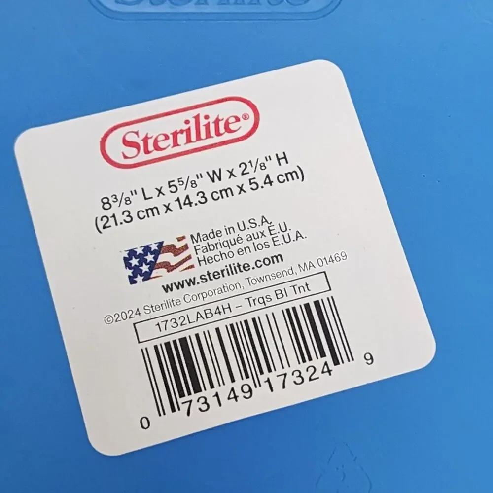 Sterilite Flat Top Blue Pencil Box Stackable Storage Bin Set of 2 Brand NEW